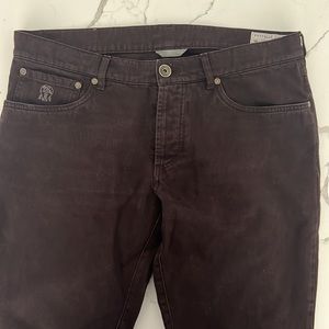 Brunello Cucinelli Burgundy Mens Jeans size 34 US IT 50